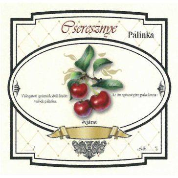 Címke pálinkás 10 db-os new széles Cseresznye