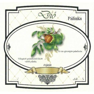Címke pálinkás 10 db-os new széles Dió