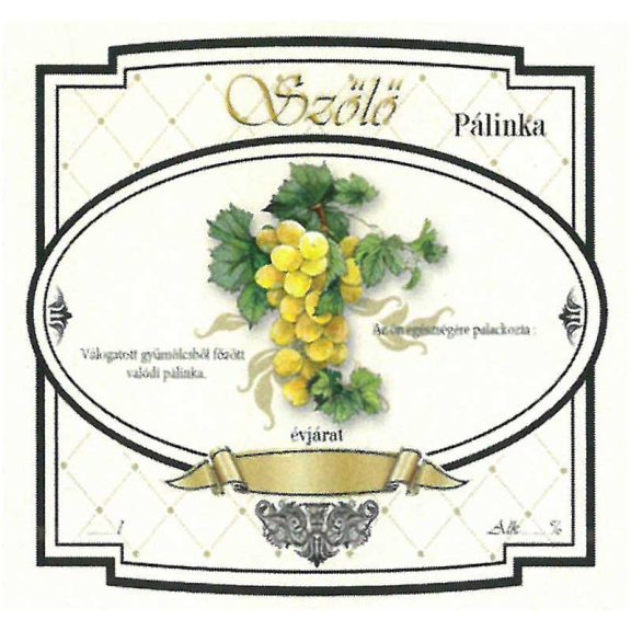 Címke pálinkás 10 db-os new széles Szőlő-fehér Címke pálinkás 10 db-os new széles Szőlő-fehér