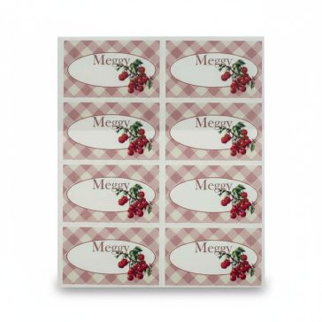Meggy befőttes címke 24db-os