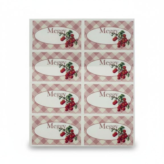 Meggy befőttes címke 24db-os Meggy befőttes címke 24db-os