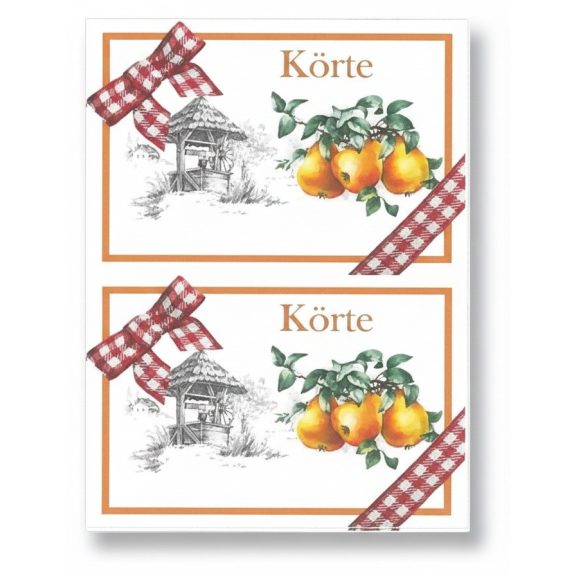 Körte befőttes címke 8db-os Körte befőttes címke 8db-os