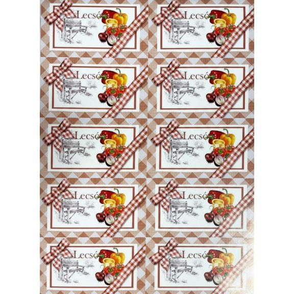 Lecsó befőttes címke 10db-os Lecsó befőttes címke 10db-os