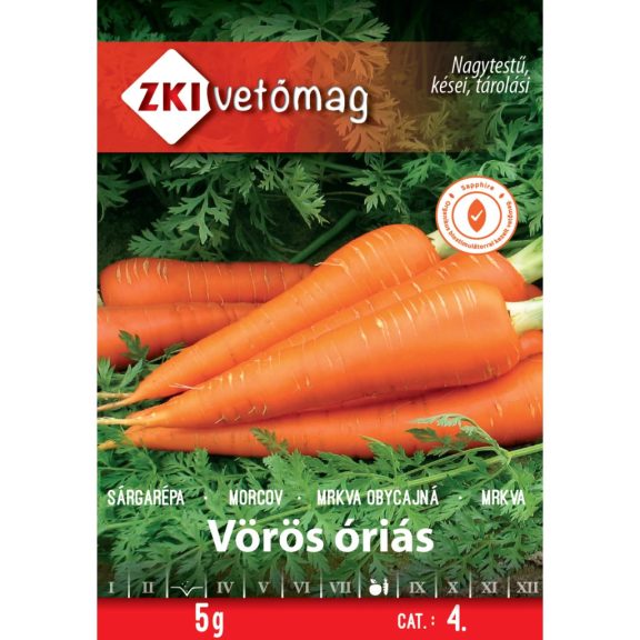 Vetőmag ZKI 4. kategória Sárgarépa/ Vörös óriás Vetőmag ZKI 4. kategória Sárgarépa/ Vörös óriás