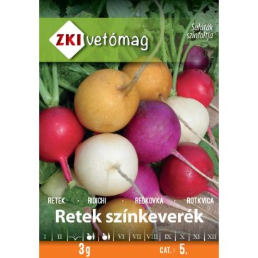 Vetőmag ZKI 5. kategória Retek/ Retek színkeverék