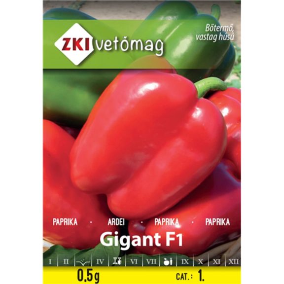 Vetőmag ZKI 1. kategória Paprika/ Gigant F1 Vetőmag ZKI 1. kategória Paprika/ Gigant F1