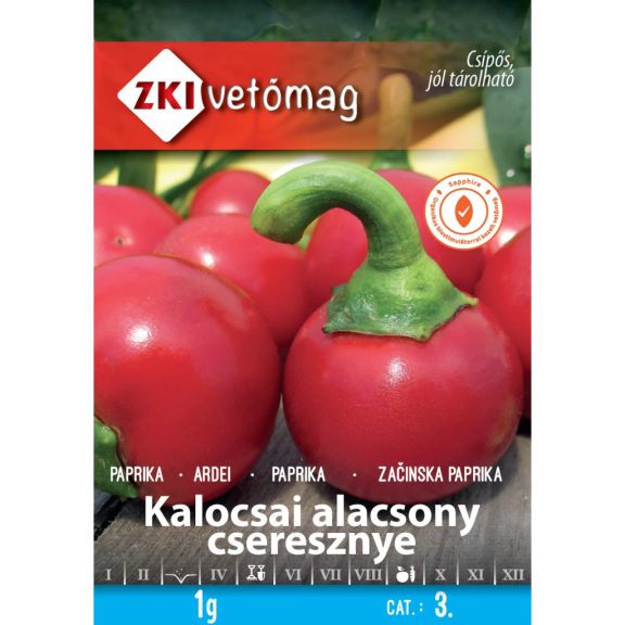Vetőmag ZKI 3. kategória Paprika/ Kalocsai alacsony cseresznye Vetőmag ZKI 3. kategória Paprika/ Kalocsai alacsony cseresznye
