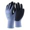 Kesztyű habosított érdesített latex mártás kék/fekete TOP RCL001-8-as méret