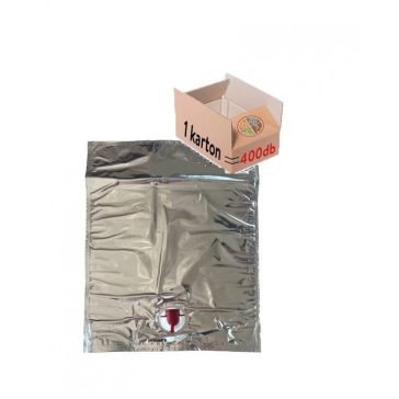   1 kartontól (400 db) - BAG IN BOX zacskó metalizált 10literes  /meleg töltésű/ -  80C°-ig - /MEL/VTP/H Smurfit