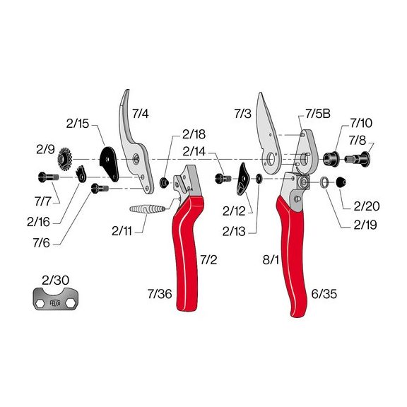 FELCO  8 metszőolló+ 906 élező (020-P133)