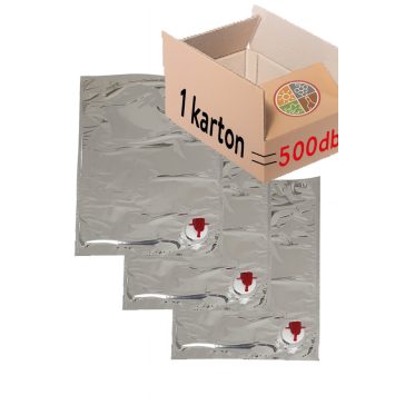  1 kartontól (500 db) - BAG IN BOX zacskó metalizált 3literes  /meleg töltésű/ -  80C°-ig - /MEL/VTP/H Smurfit