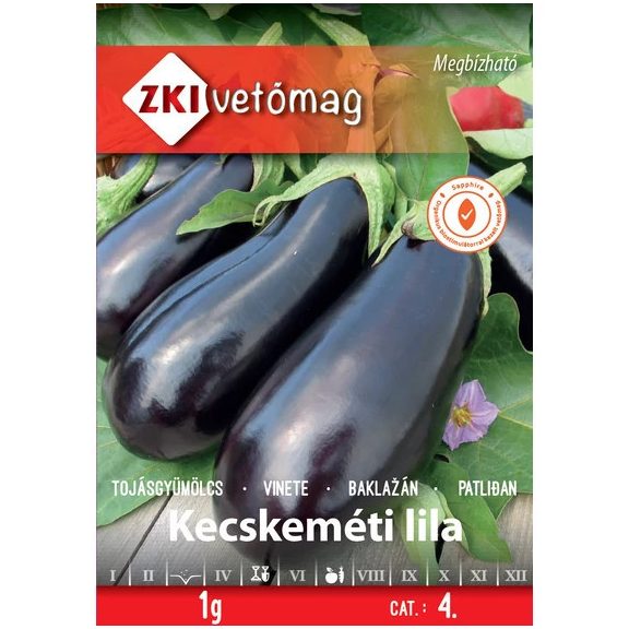 Vetőmag ZKI 4. kategória Tojásgyümölcs- kecskeméti lila Vetőmag ZKI 4. kategória Tojásgyümölcs- kecskeméti lila